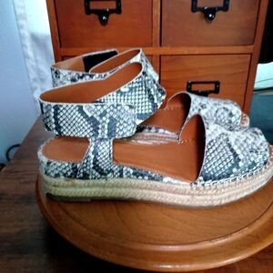 Franco Sarto Women's Snake Skin Design Espadrille Sandals_8.5